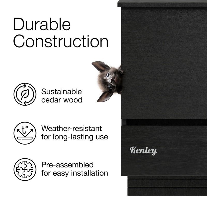 Kenley Bat House - Large Outdoor Bat Box Shelter with Triple Chamber - Handcrafted from Cedar Wood - Easy for Bats to Land and Roost - Weather Resistant & Ready to Install - Image 4